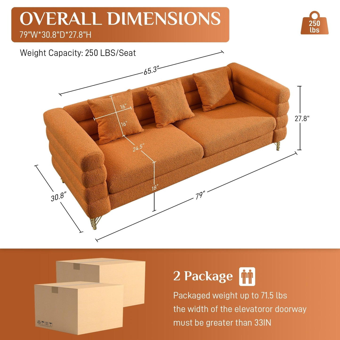 Divano Ouyessir Mid Century per camera da letto, soggiorno, salotti, ufficio, appartamento