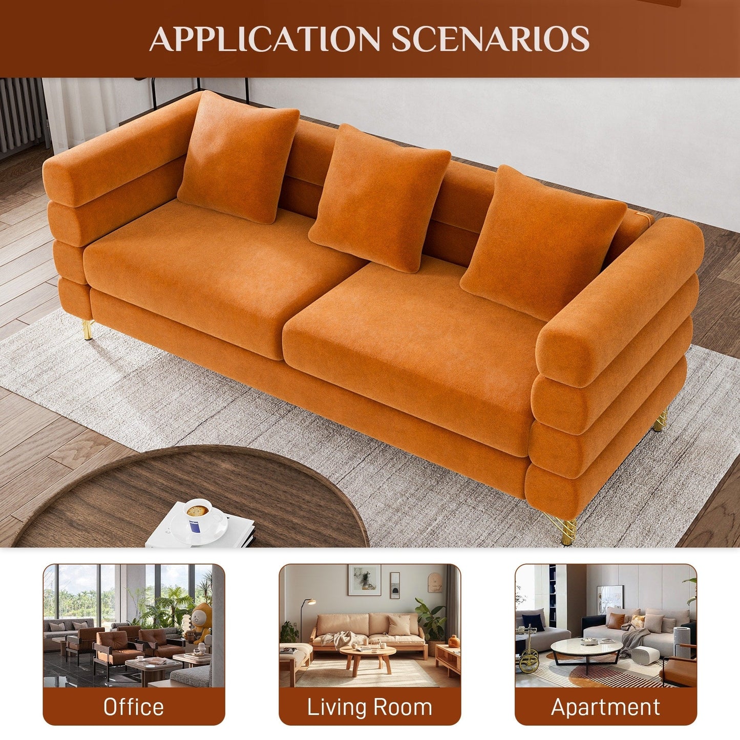 Divano Ouyessir Mid Century per camera da letto, soggiorno, salotti, ufficio, appartamento