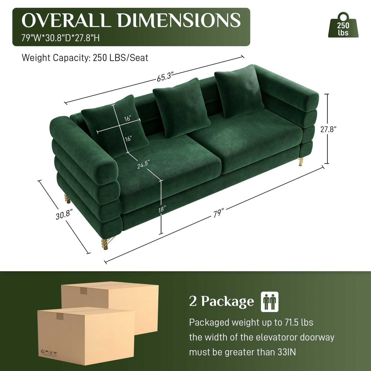 Divano Ouyessir Mid Century per camera da letto, soggiorno, salotti, ufficio, appartamento