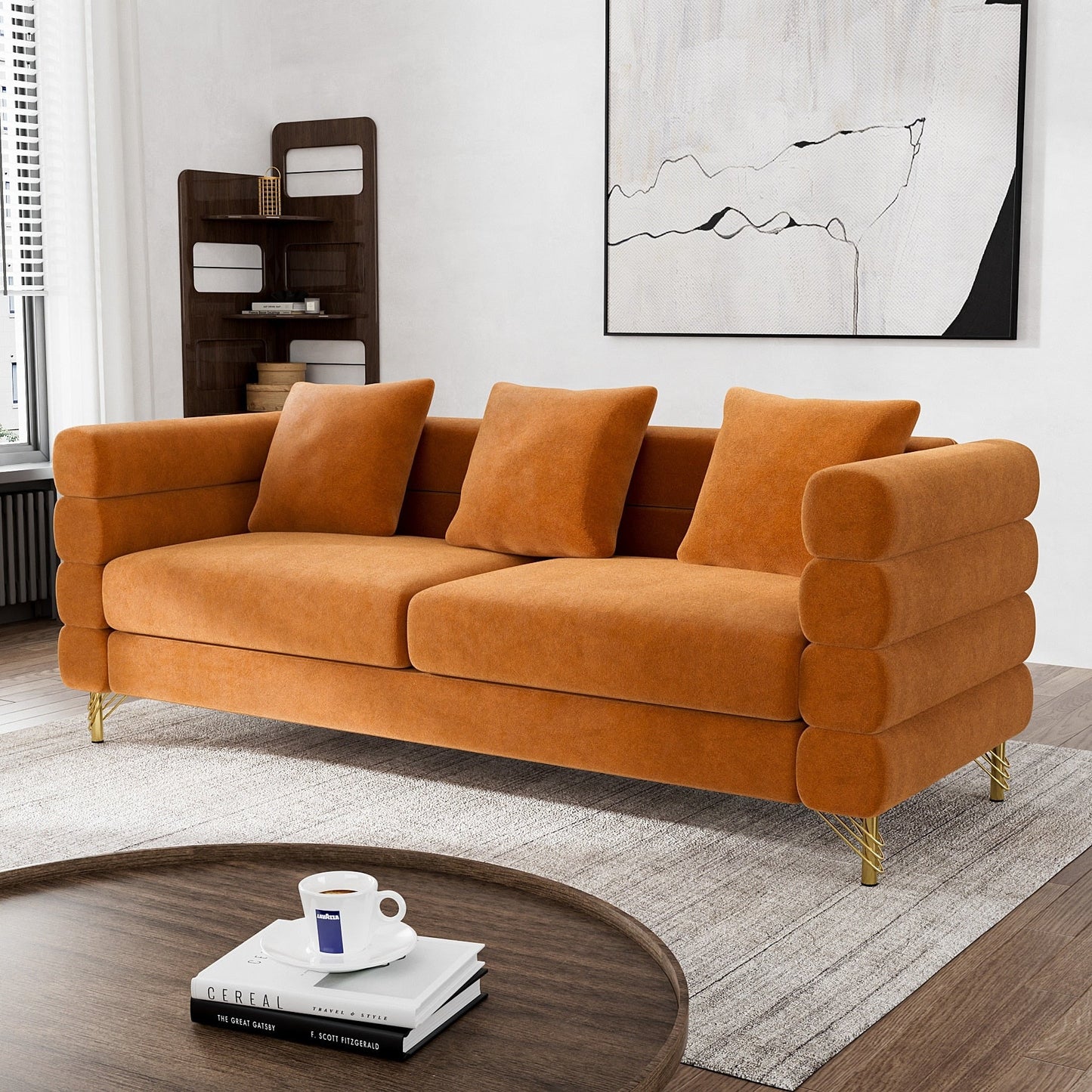 Divano Ouyessir Mid Century per camera da letto, soggiorno, salotti, ufficio, appartamento