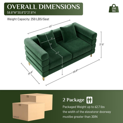 Divano Ouyessir Mid Century per camera da letto, soggiorno, salotti, ufficio, appartamento