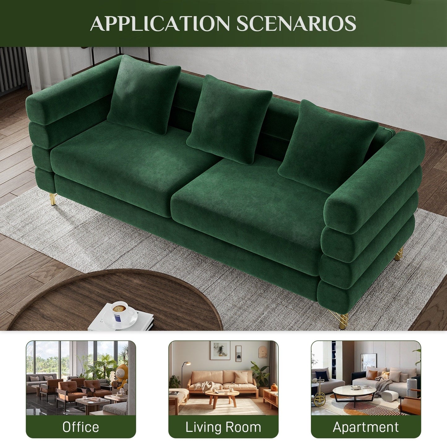 Divano Ouyessir Mid Century per camera da letto, soggiorno, salotti, ufficio, appartamento