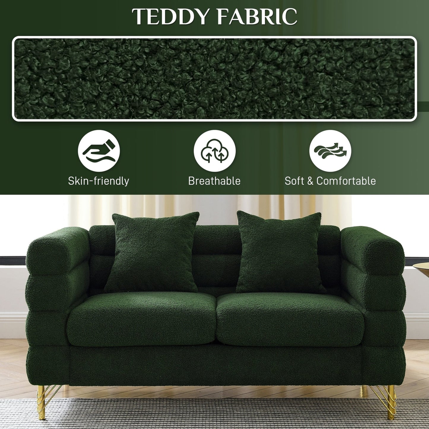 Divano Ouyessir Mid Century per camera da letto, soggiorno, salotti, ufficio, appartamento