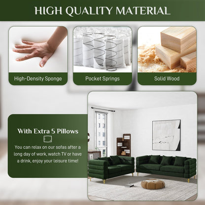 Divano Ouyessir Mid Century per camera da letto, soggiorno, salotti, ufficio, appartamento