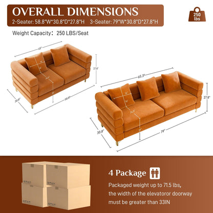 Divano Ouyessir Mid Century per camera da letto, soggiorno, salotti, ufficio, appartamento