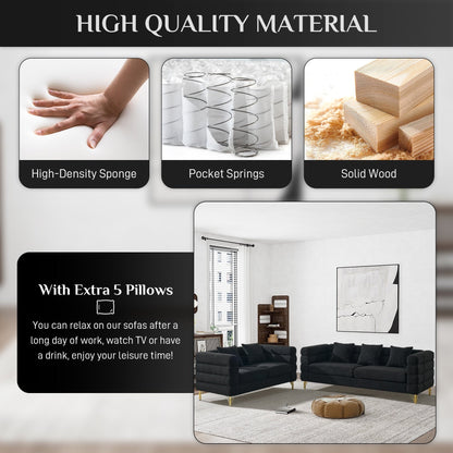 Divano Ouyessir Mid Century per camera da letto, soggiorno, salotti, ufficio, appartamento