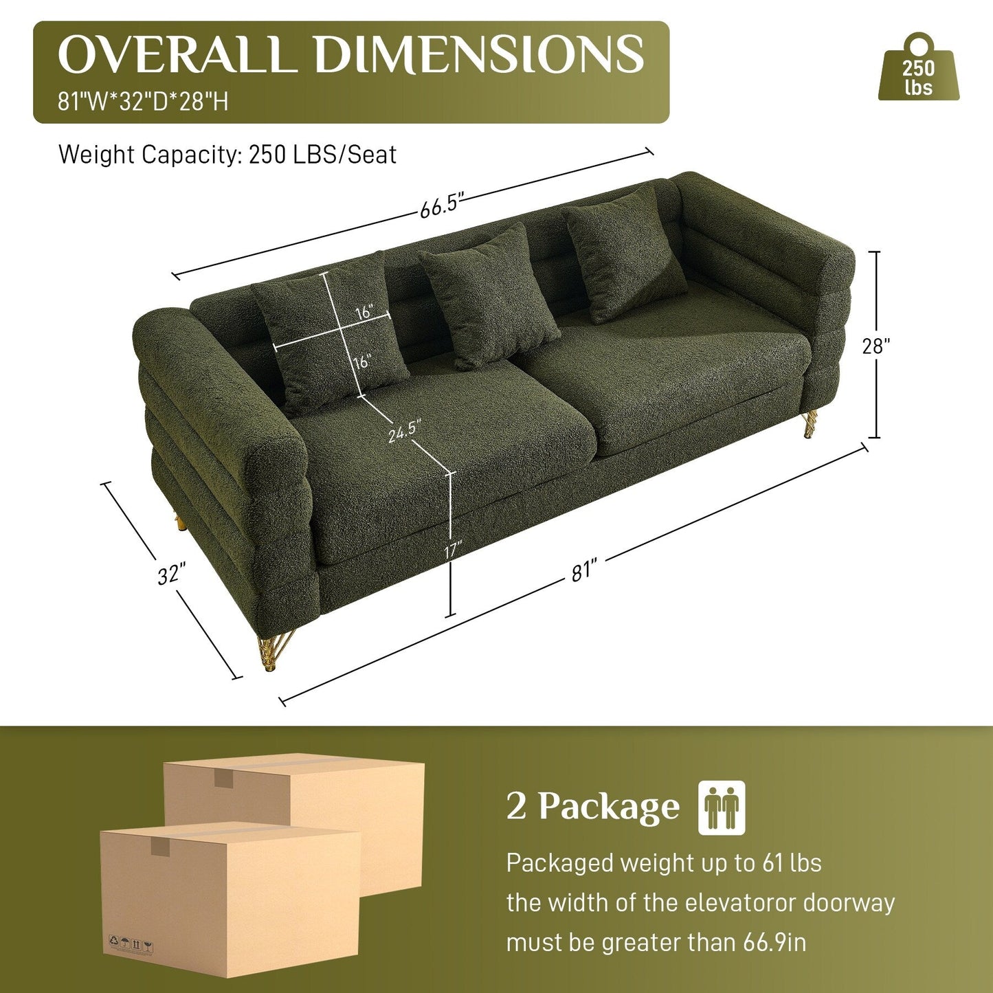 Divano Ouyessir Mid Century per camera da letto, soggiorno, salotti, ufficio, appartamento