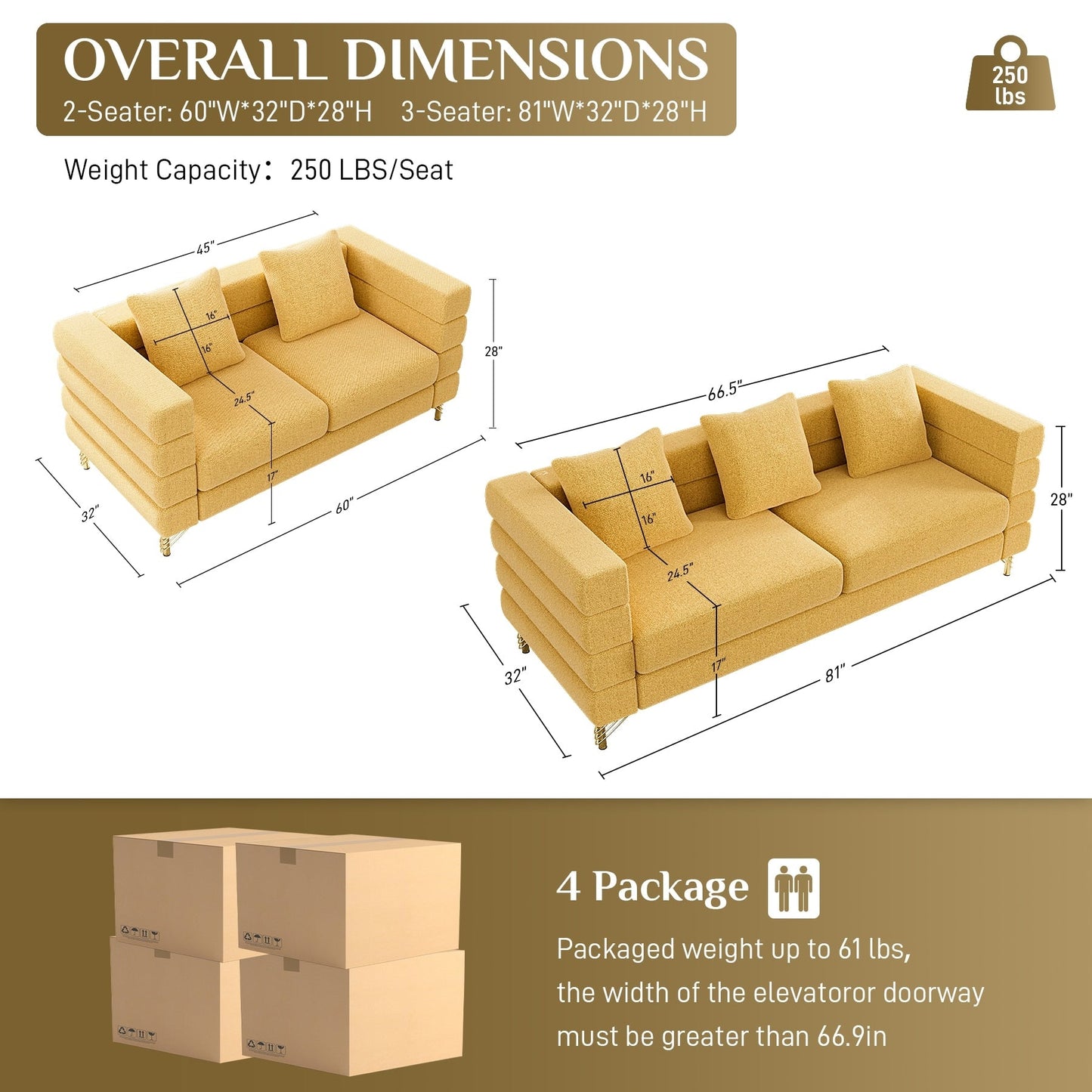 Divano Ouyessir Mid Century per camera da letto, soggiorno, salotti, ufficio, appartamento