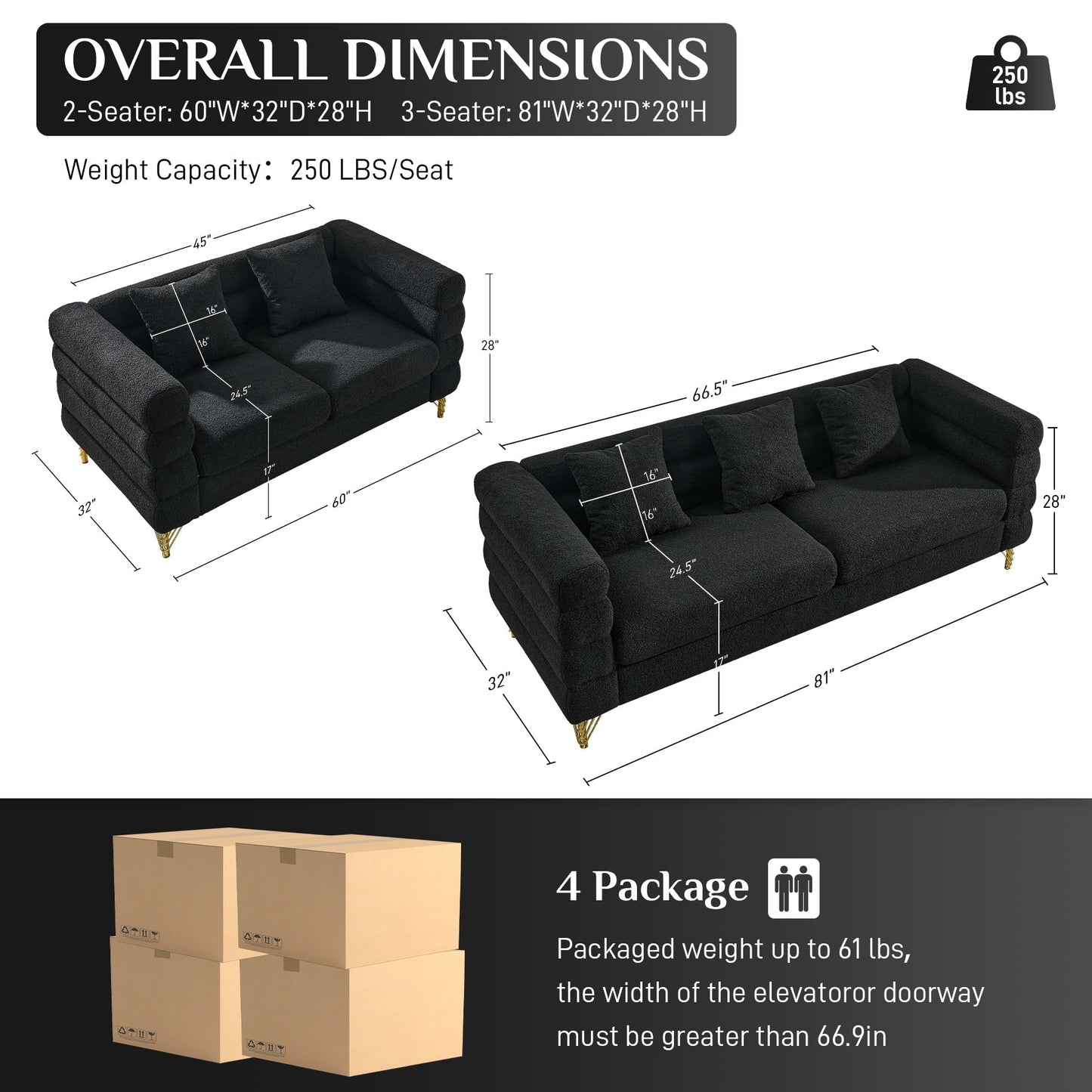 Divano Ouyessir Mid Century per camera da letto, soggiorno, salotti, ufficio, appartamento