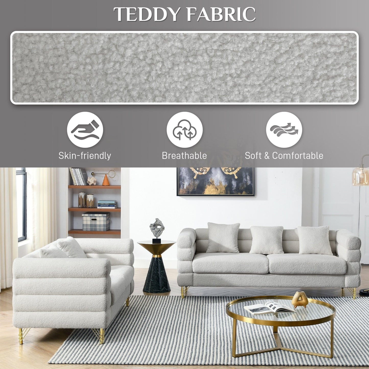 Divano Ouyessir Mid Century per camera da letto, soggiorno, salotti, ufficio, appartamento