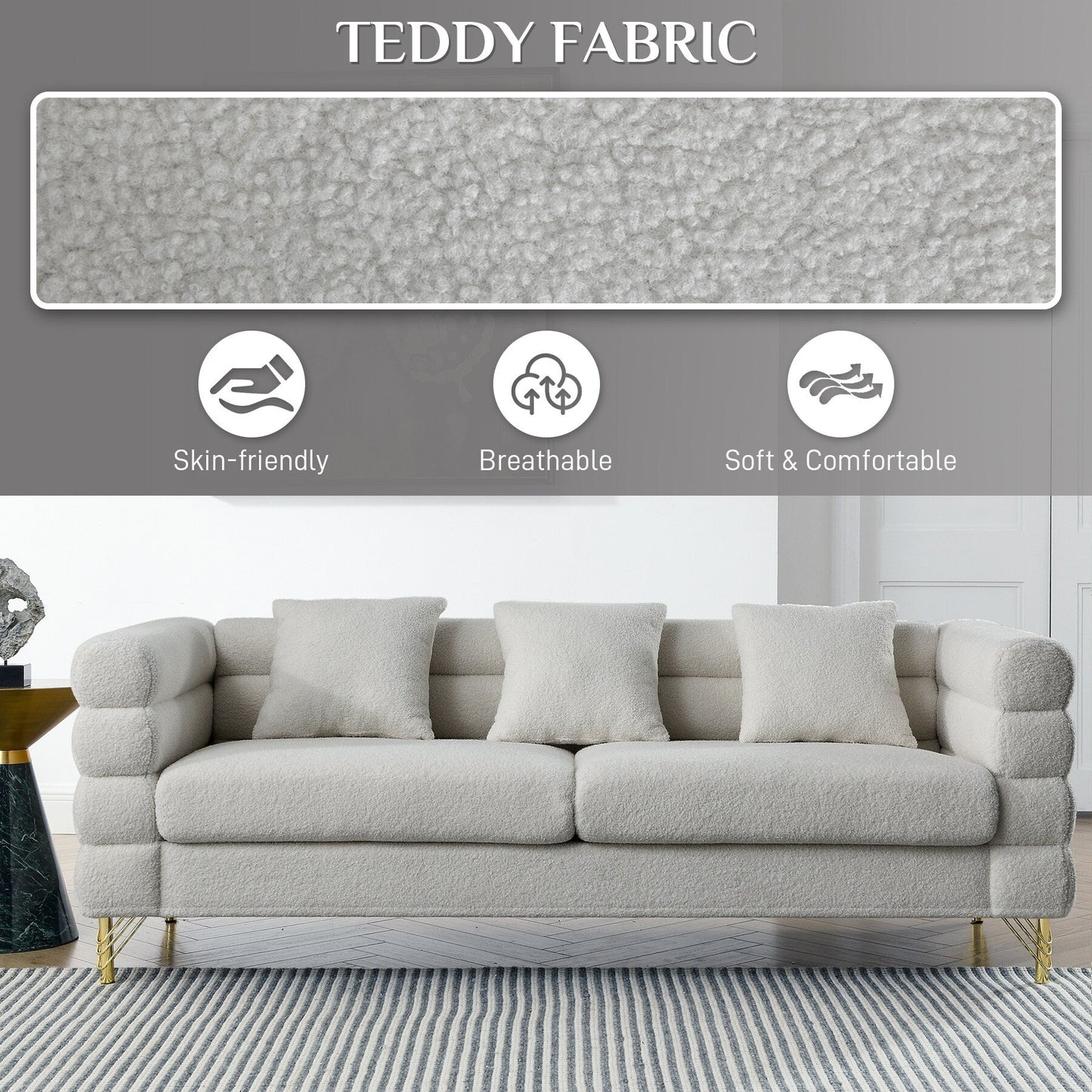 Divano Ouyessir Mid Century per camera da letto, soggiorno, salotti, ufficio, appartamento