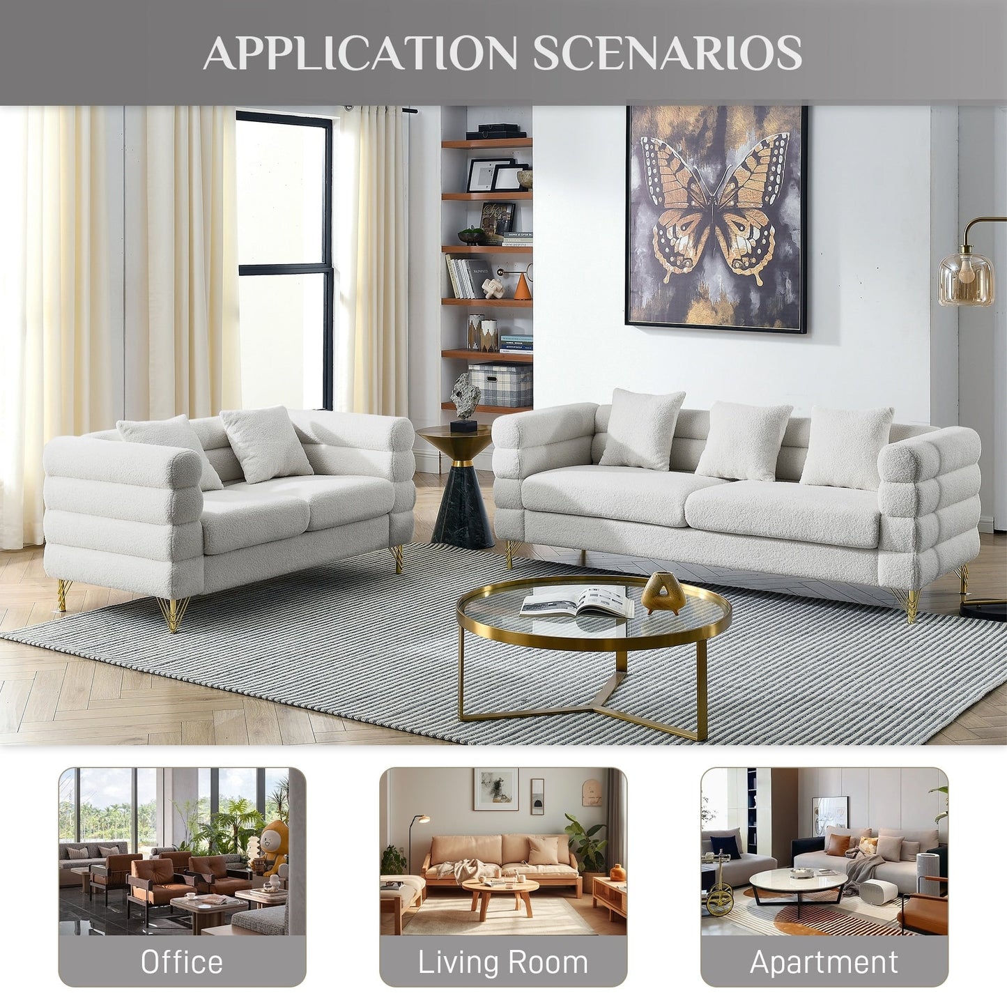 Divano Ouyessir Mid Century per camera da letto, soggiorno, salotti, ufficio, appartamento