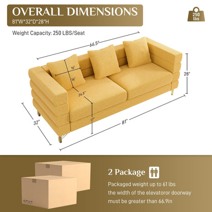 Divano Ouyessir Mid Century per camera da letto, soggiorno, salotti, ufficio, appartamento