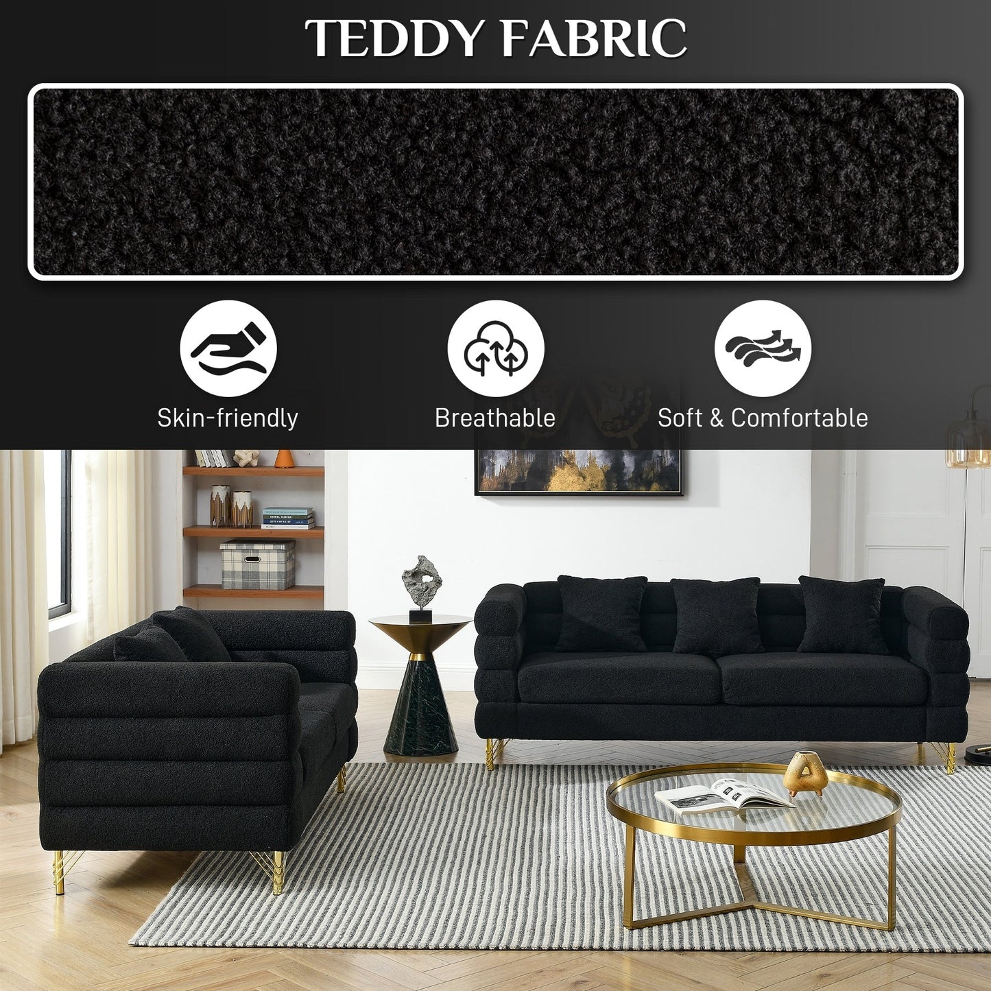 Divano Ouyessir Mid Century per camera da letto, soggiorno, salotti, ufficio, appartamento