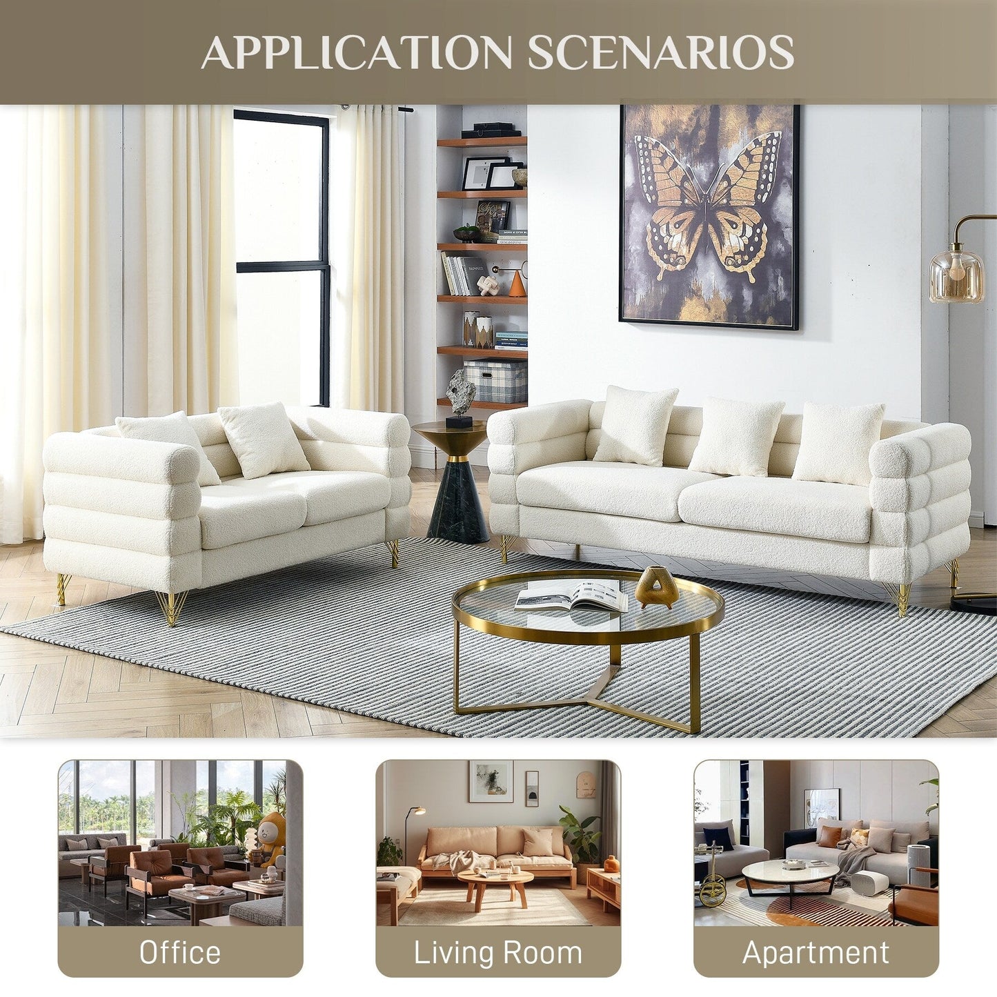 Divano Ouyessir Mid Century per camera da letto, soggiorno, salotti, ufficio, appartamento