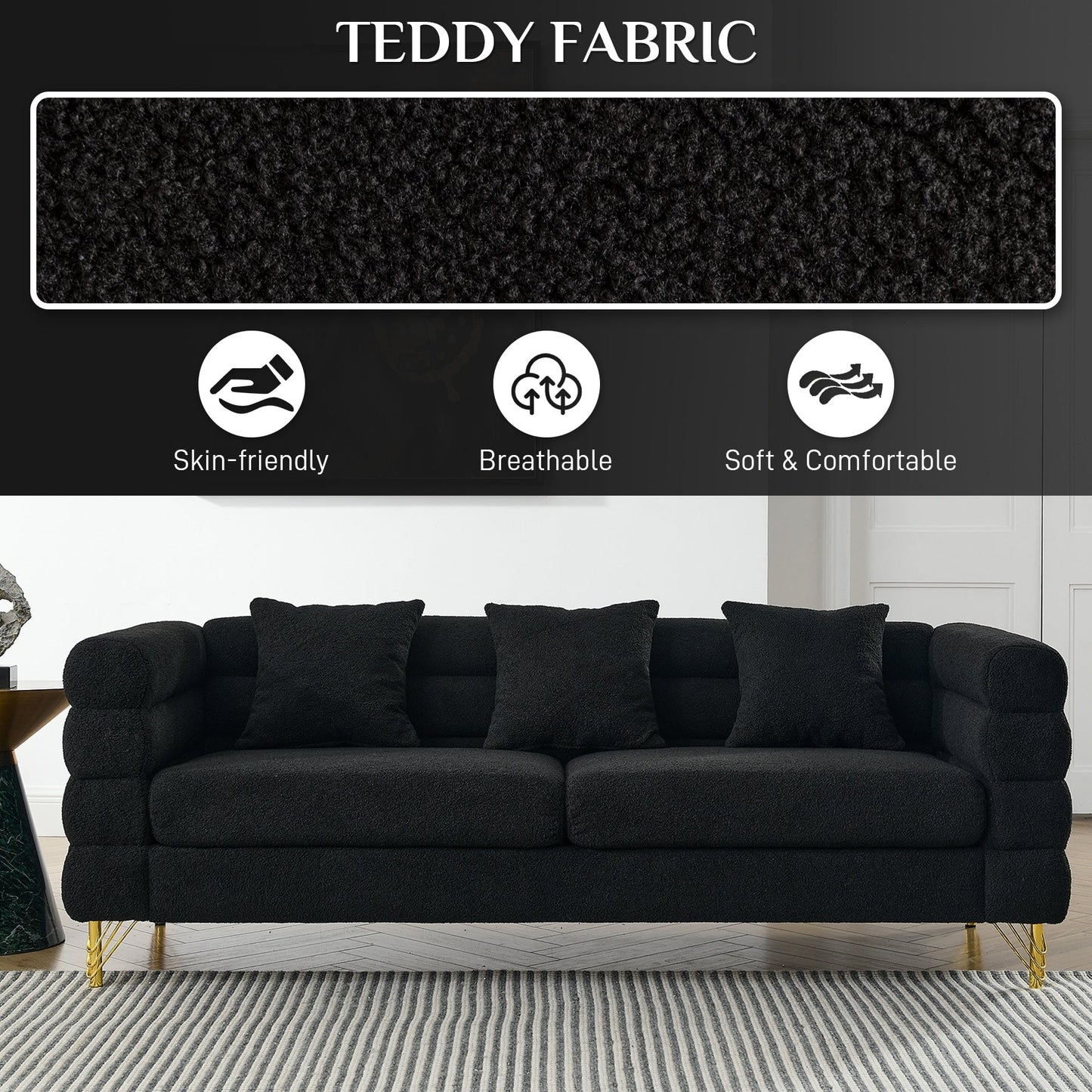 Divano Ouyessir Mid Century per camera da letto, soggiorno, salotti, ufficio, appartamento