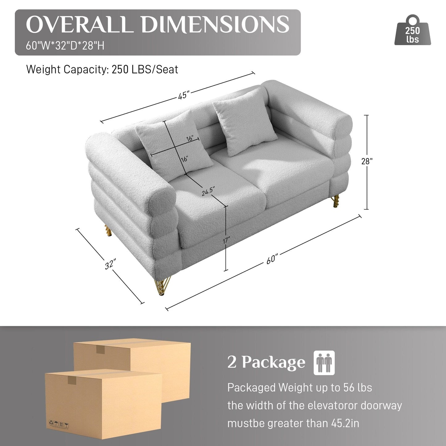 Divano Ouyessir Mid Century per camera da letto, soggiorno, salotti, ufficio, appartamento