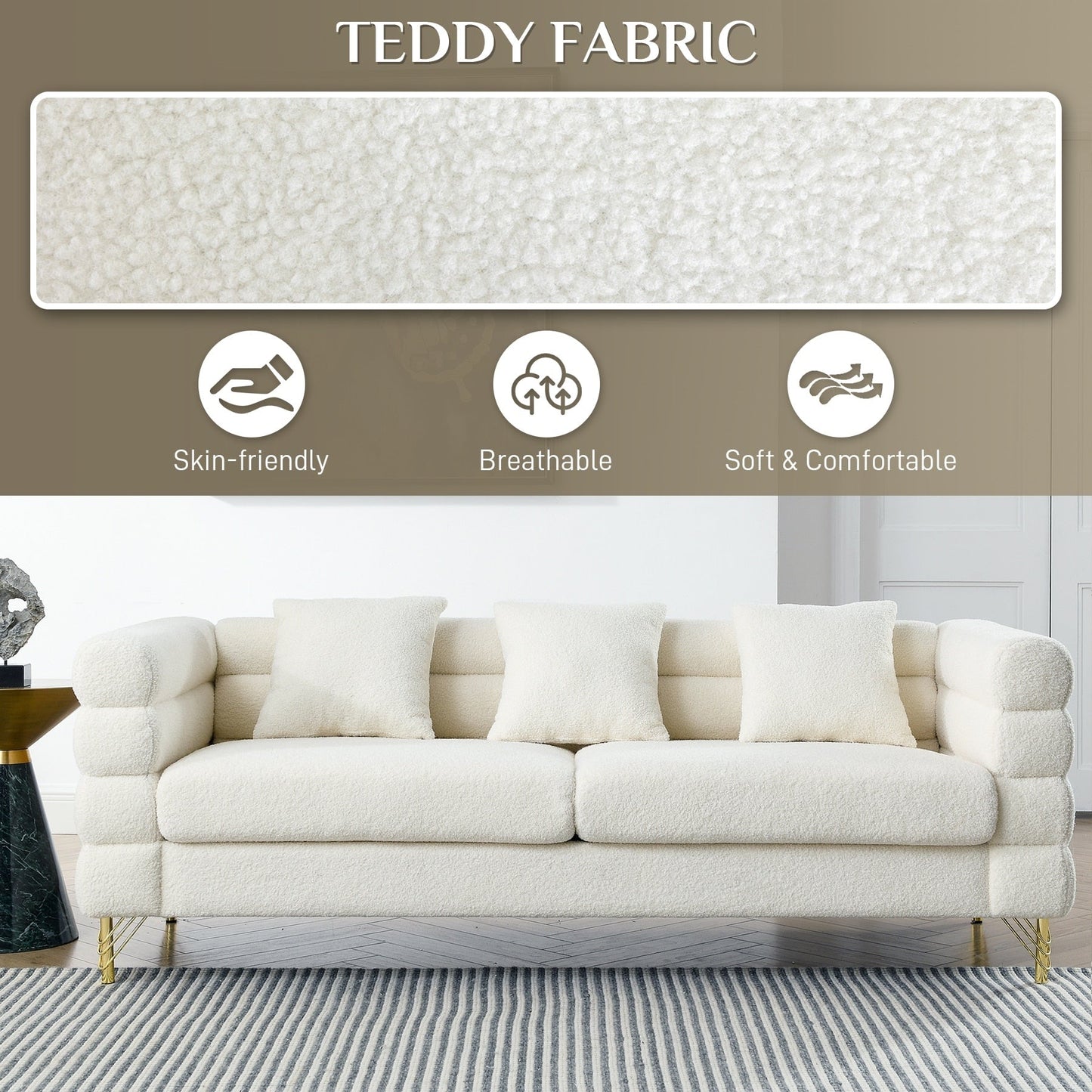 Divano Ouyessir Mid Century per camera da letto, soggiorno, salotti, ufficio, appartamento