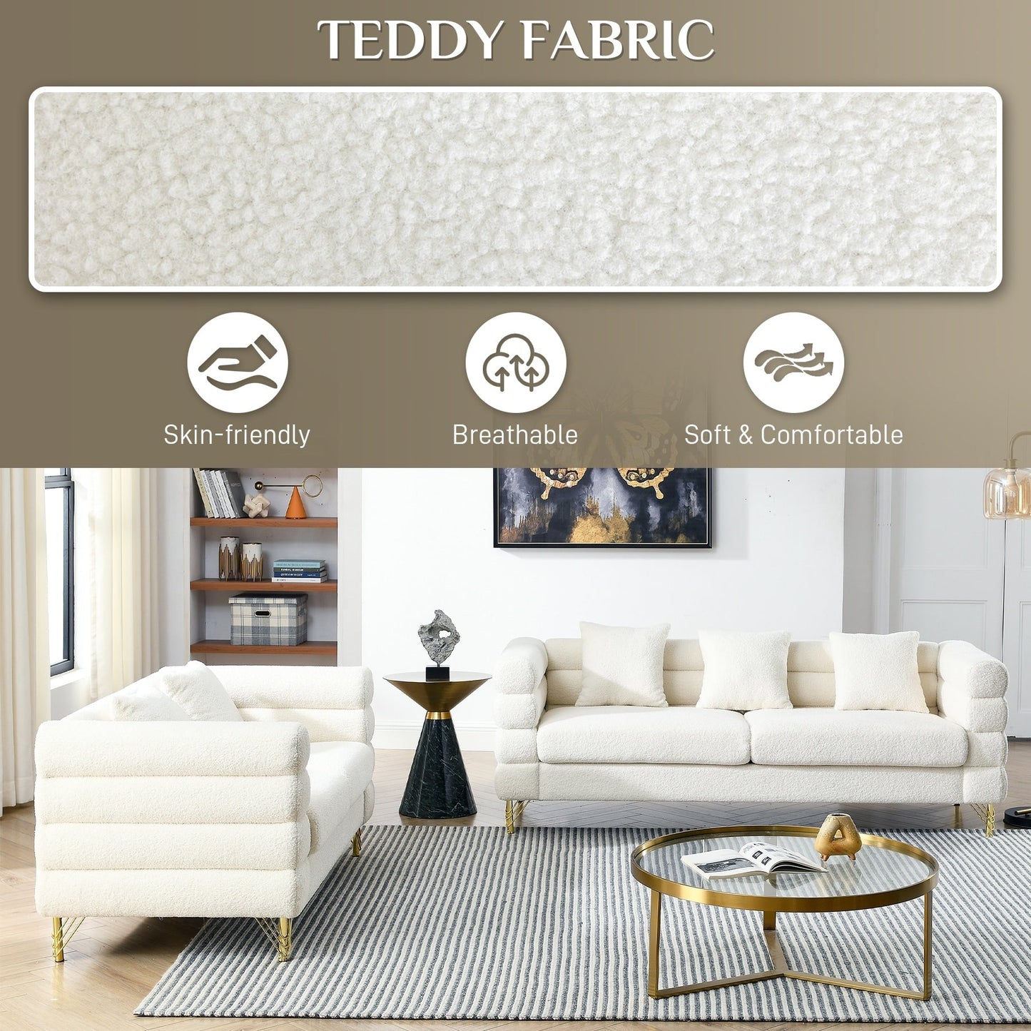 Divano Ouyessir Mid Century per camera da letto, soggiorno, salotti, ufficio, appartamento