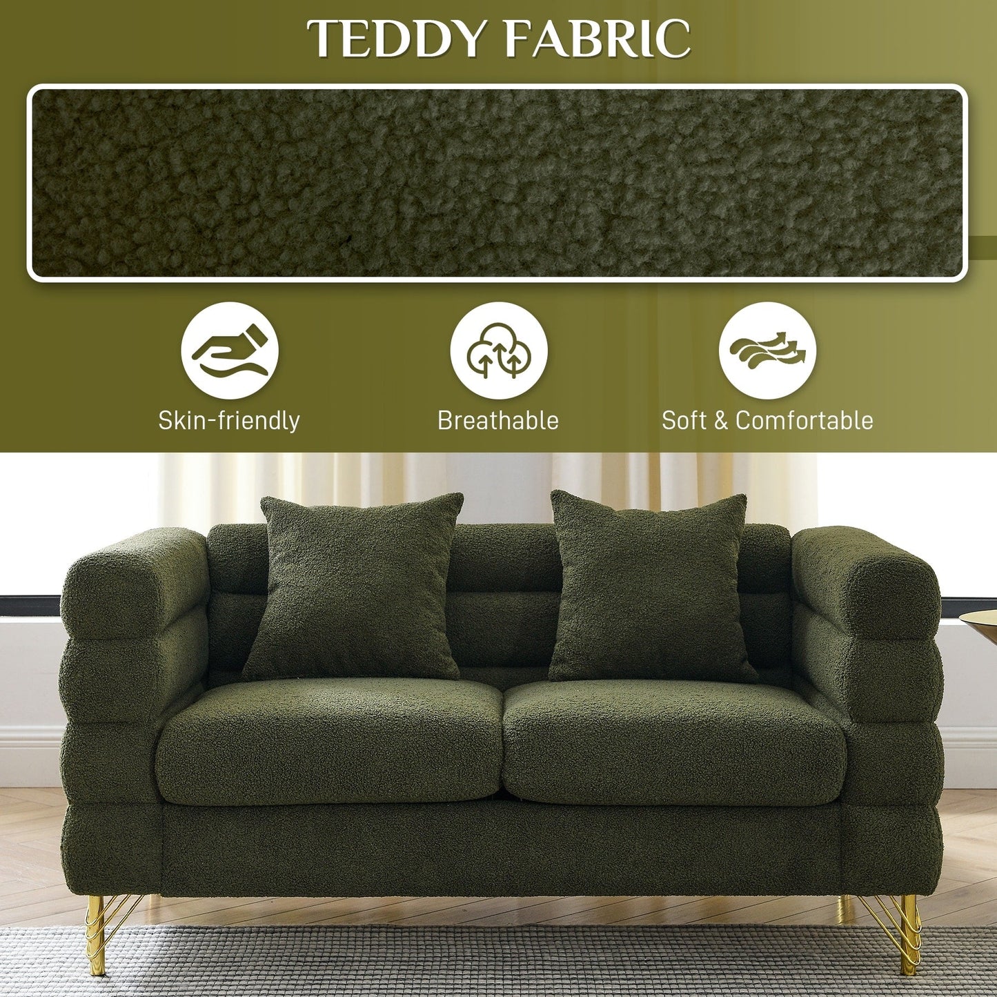 Divano Ouyessir Mid Century per camera da letto, soggiorno, salotti, ufficio, appartamento