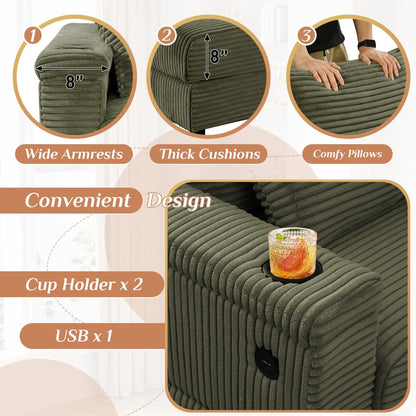 Divano singolo imbottito Ouyessir con seduta profonda e pouf per soggiorno