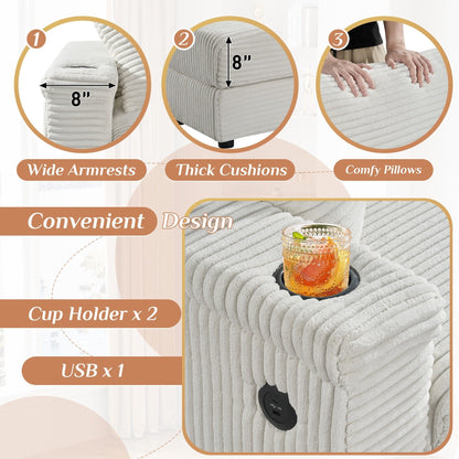 Divano singolo imbottito Ouyessir con seduta profonda e pouf per soggiorno