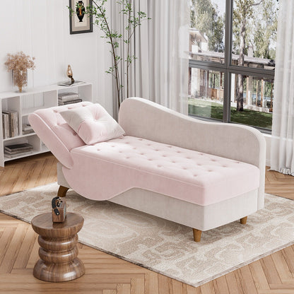 Poltrona chaise longue imbottita Ouyessir con bracciolo sinistro e cuscino lombare