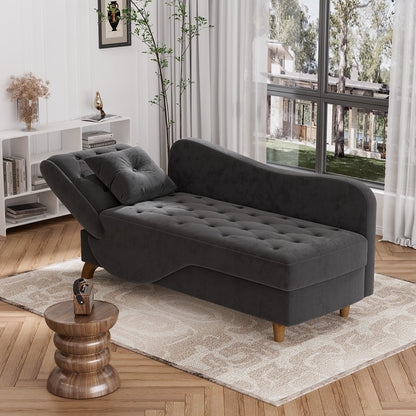 Poltrona chaise longue imbottita Ouyessir con bracciolo sinistro e cuscino lombare