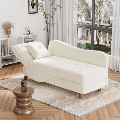 Poltrona chaise longue imbottita Ouyessir con bracciolo sinistro e cuscino lombare