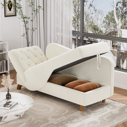 Poltrona chaise longue imbottita Ouyessir con bracciolo sinistro e cuscino lombare