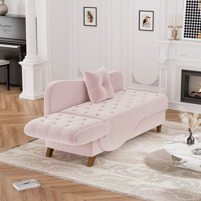 Poltrona chaise longue imbottita Ouyessir con bracciolo sinistro e cuscino lombare