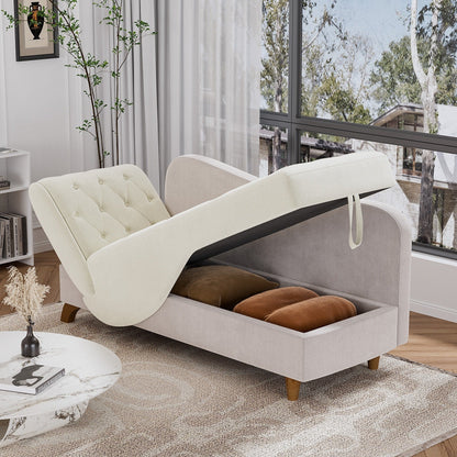 Poltrona chaise longue imbottita Ouyessir con bracciolo sinistro e cuscino lombare
