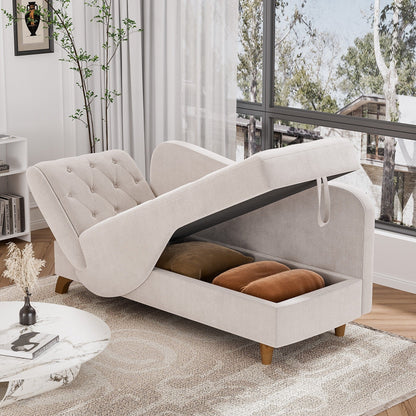 Poltrona chaise longue imbottita Ouyessir con bracciolo sinistro e cuscino lombare