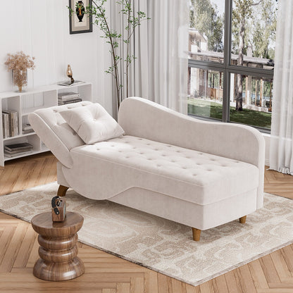 Poltrona chaise longue imbottita Ouyessir con bracciolo sinistro e cuscino lombare