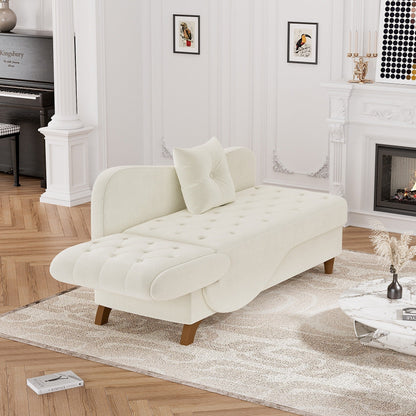 Poltrona chaise longue imbottita Ouyessir con bracciolo sinistro e cuscino lombare