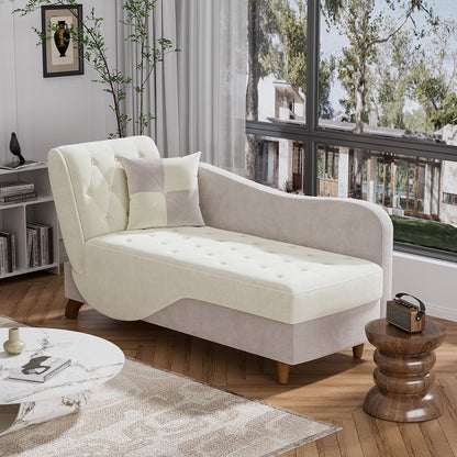 Poltrona chaise longue imbottita Ouyessir con bracciolo sinistro e cuscino lombare