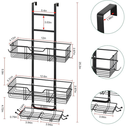 Portaoggetti da doccia sopra la porta con ganci