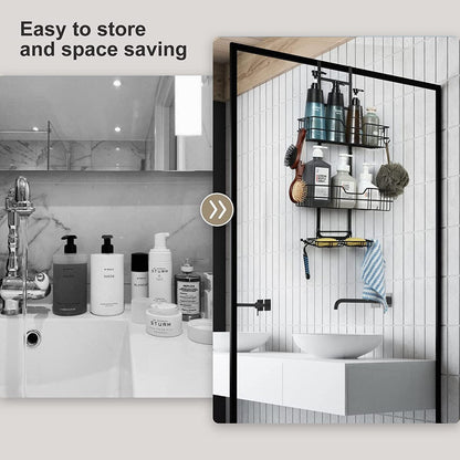 Portaoggetti da doccia sopra la porta con ganci