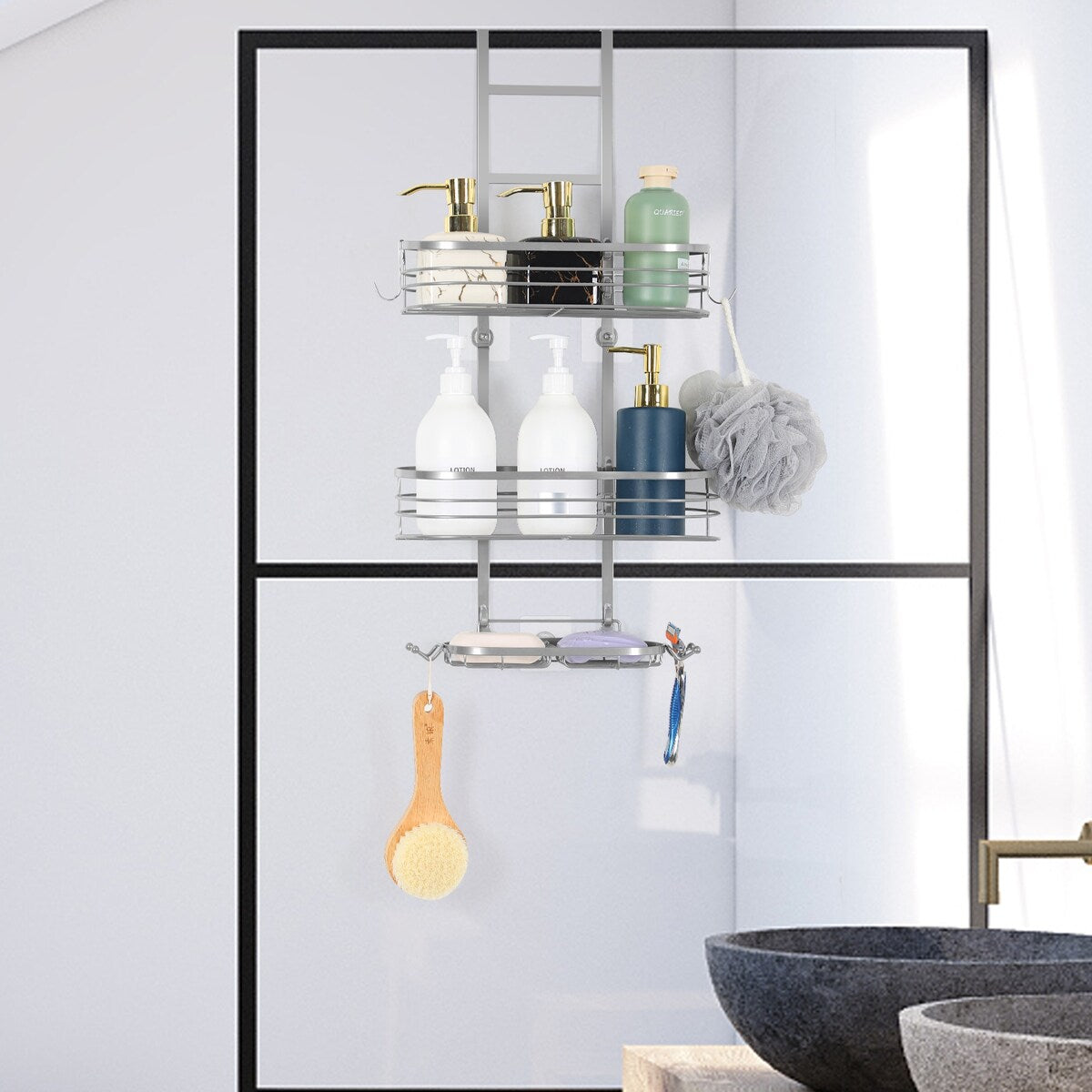 Portaoggetti da doccia sopra la porta