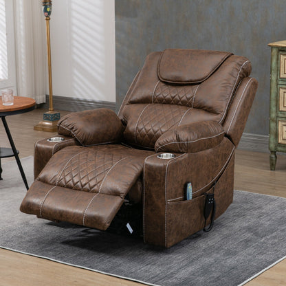 Poltrona reclinabile elettrica con sollevamento orizzontale a 180°, di grandi dimensioni, con controllo indipendente e doppio motore, modello di punta, aggiornata