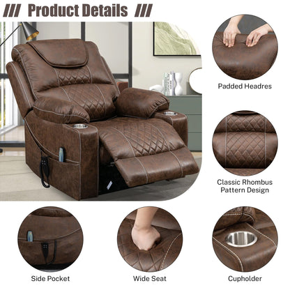 Poltrona reclinabile elettrica con sollevamento orizzontale a 180°, di grandi dimensioni, con controllo indipendente e doppio motore, modello di punta, aggiornata