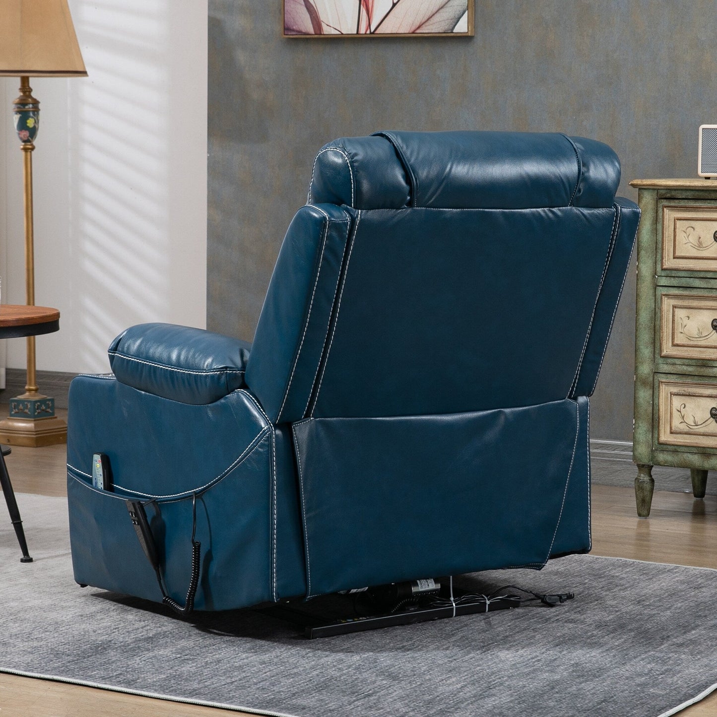 Poltrona reclinabile elettrica con sollevamento orizzontale a 180°, di grandi dimensioni, con controllo indipendente e doppio motore, modello di punta, aggiornata