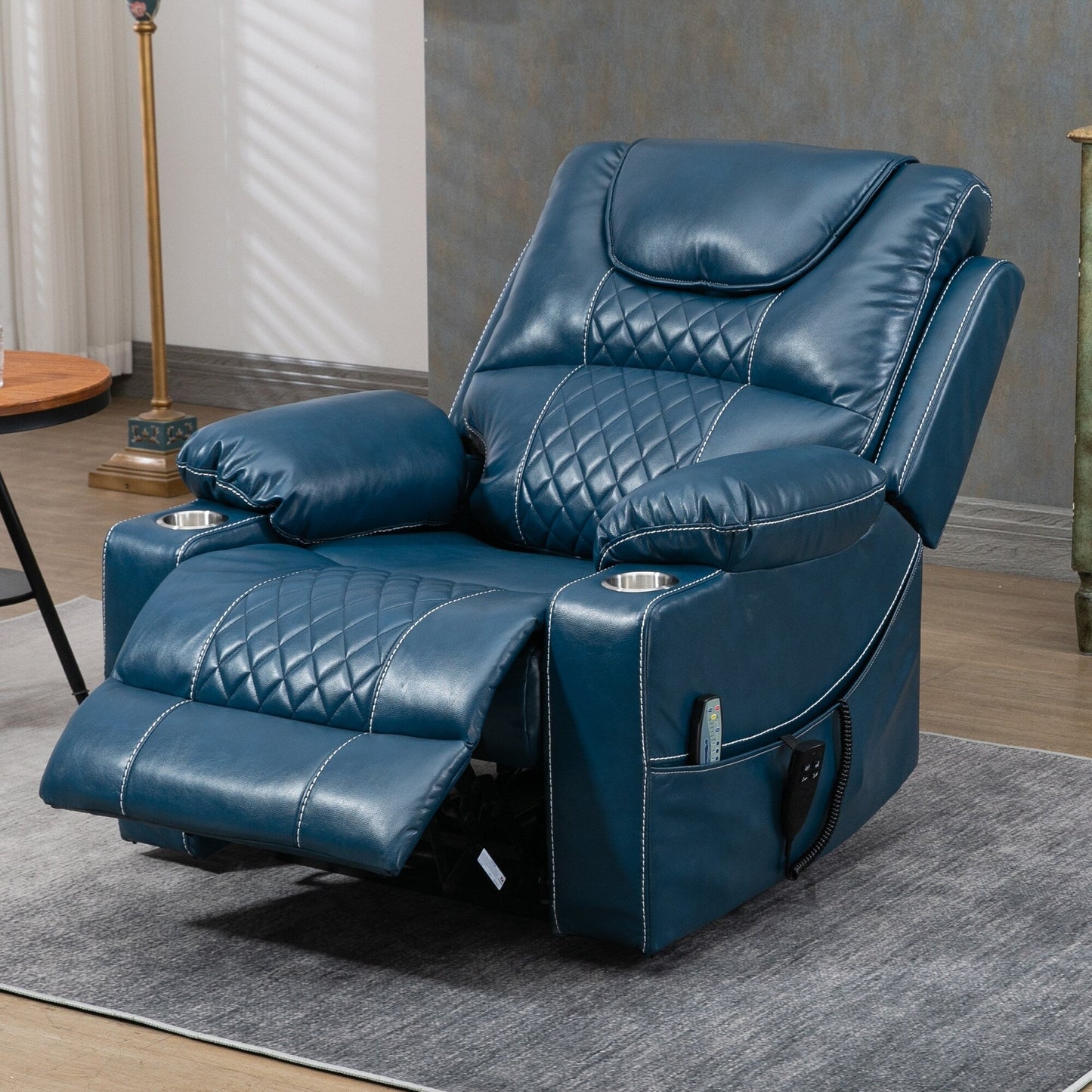Poltrona reclinabile elettrica con sollevamento orizzontale a 180°, di grandi dimensioni, con controllo indipendente e doppio motore, modello di punta, aggiornata