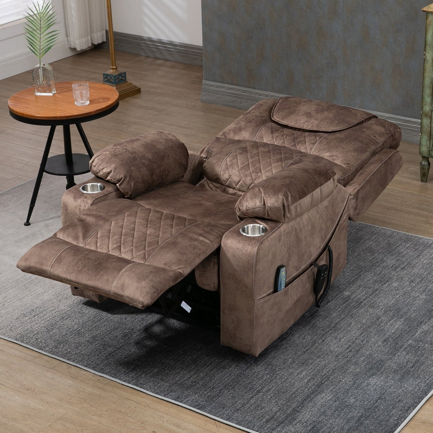 Poltrona reclinabile elettrica con sollevamento orizzontale a 180°, di grandi dimensioni, con controllo indipendente e doppio motore, modello di punta, aggiornata