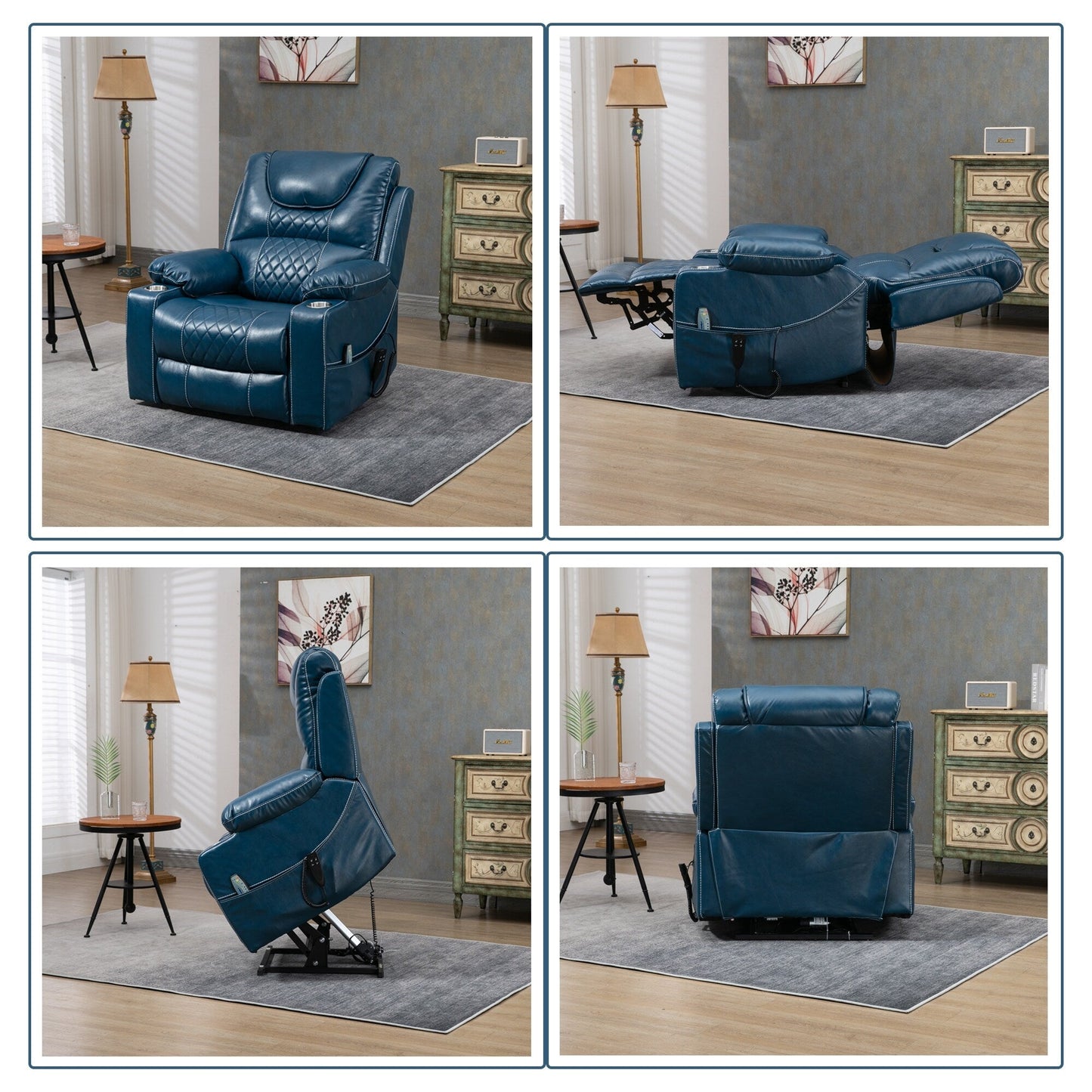 Poltrona reclinabile elettrica con sollevamento orizzontale a 180°, di grandi dimensioni, con controllo indipendente e doppio motore, modello di punta, aggiornata