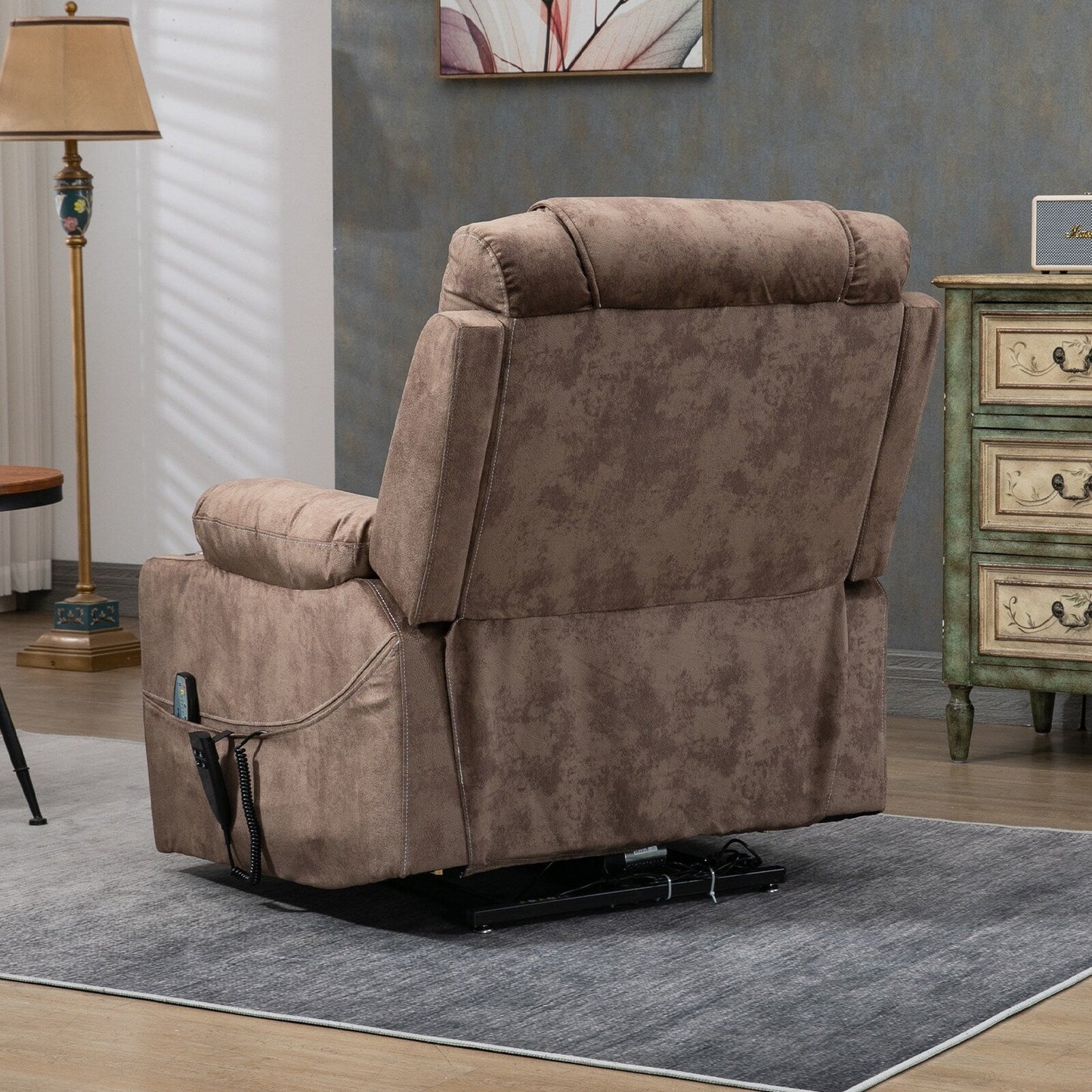 Poltrona reclinabile elettrica con sollevamento orizzontale a 180°, di grandi dimensioni, con controllo indipendente e doppio motore, modello di punta, aggiornata