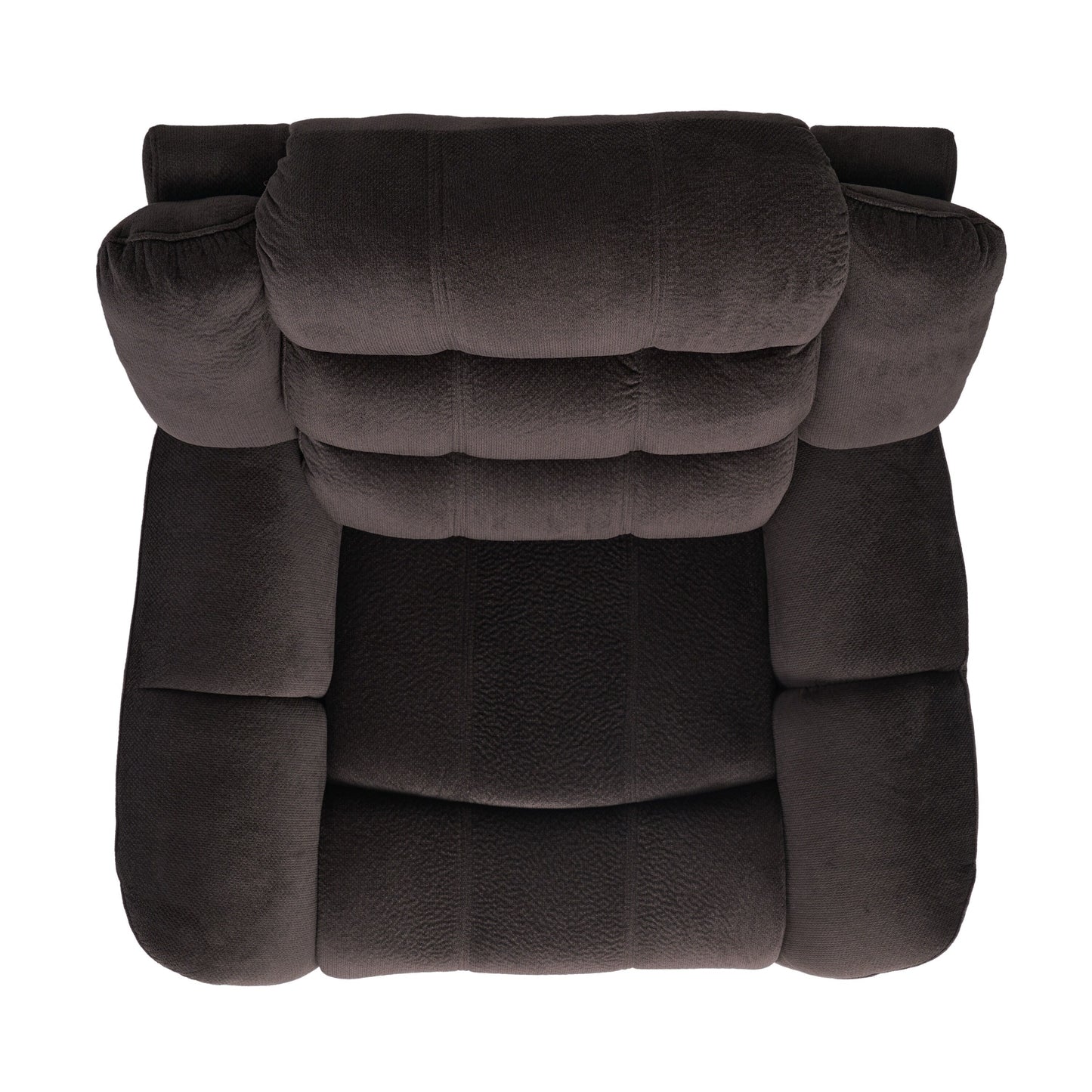 Poltrona reclinabile oversize in tessuto di peluche marrone