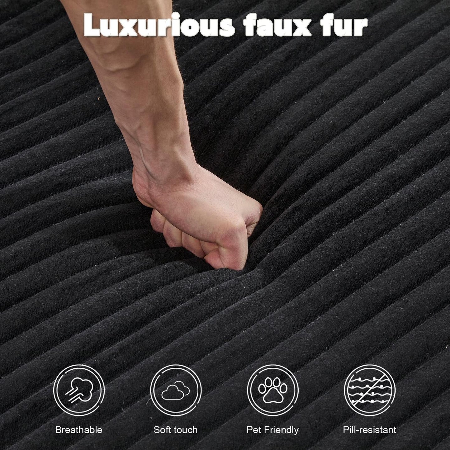 Divano letto oversize in velluto a coste con chaise longue e cuscini per soggiorno, senza montaggio