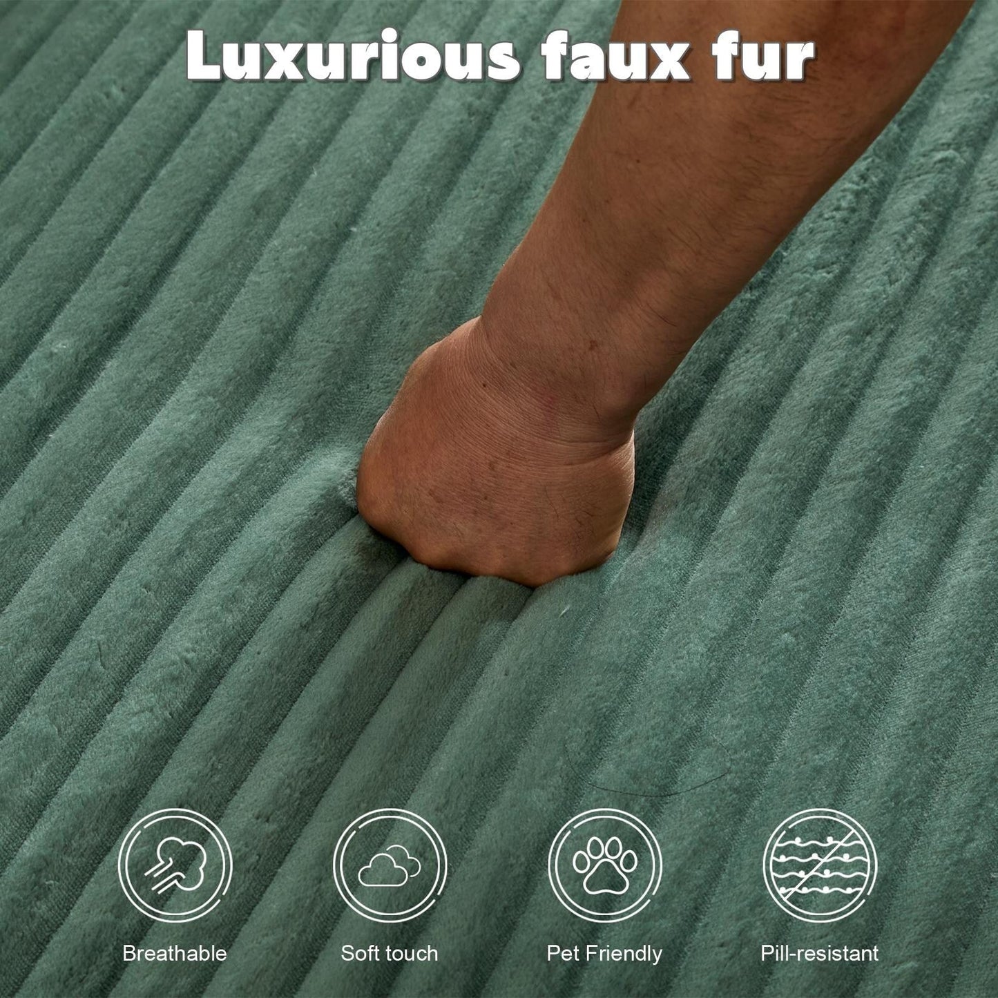 Divano letto oversize in velluto a coste con chaise longue e cuscini per soggiorno, senza montaggio