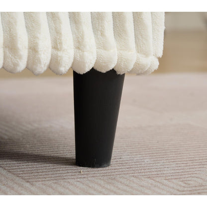 Divano letto regolabile in velluto a coste soffice e chaise longue oversize